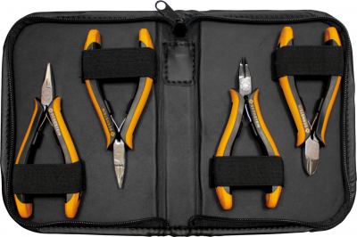 Anti-Static-ESD-Tools-4-piece-set-of-ESD-pliers-CLASSICline-imitation-leather-case
